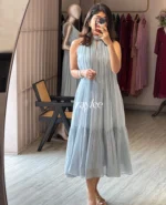 Slate Blue Chandheri Dress - Image 2