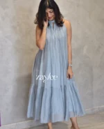 Slate Blue Chandheri Dress - Image 4