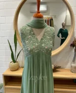 Sage Green Gathered Kurta - Image 2