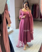 Berry Mauve Panel Anarkali - Image 6