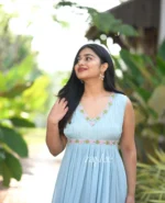 Ice Blue pleated Kurta - Image 5