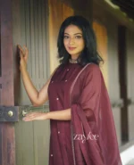 Brown Embellished Panelled Anarkali - Image 5
