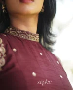 Brown Embellished Panelled Anarkali - Image 3