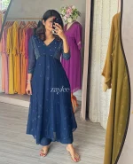 Blue Organza Kurta - Image 6