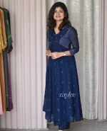 Blue Organza Kurta - Image 3
