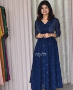 Blue Organza Kurta