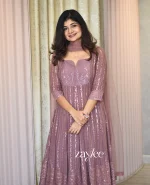 Deep Mauve Chikankari Anarakali - Image 3
